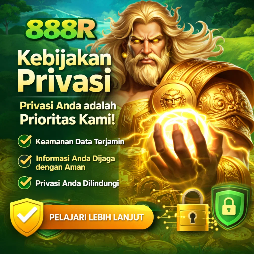 Ilustrasi kebijakan privasi 888R resmi dan perlindungan data penggun